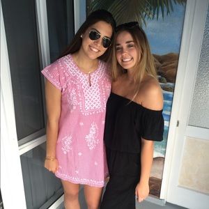 Madison Mathews Gingham Pink Embroidered Dress